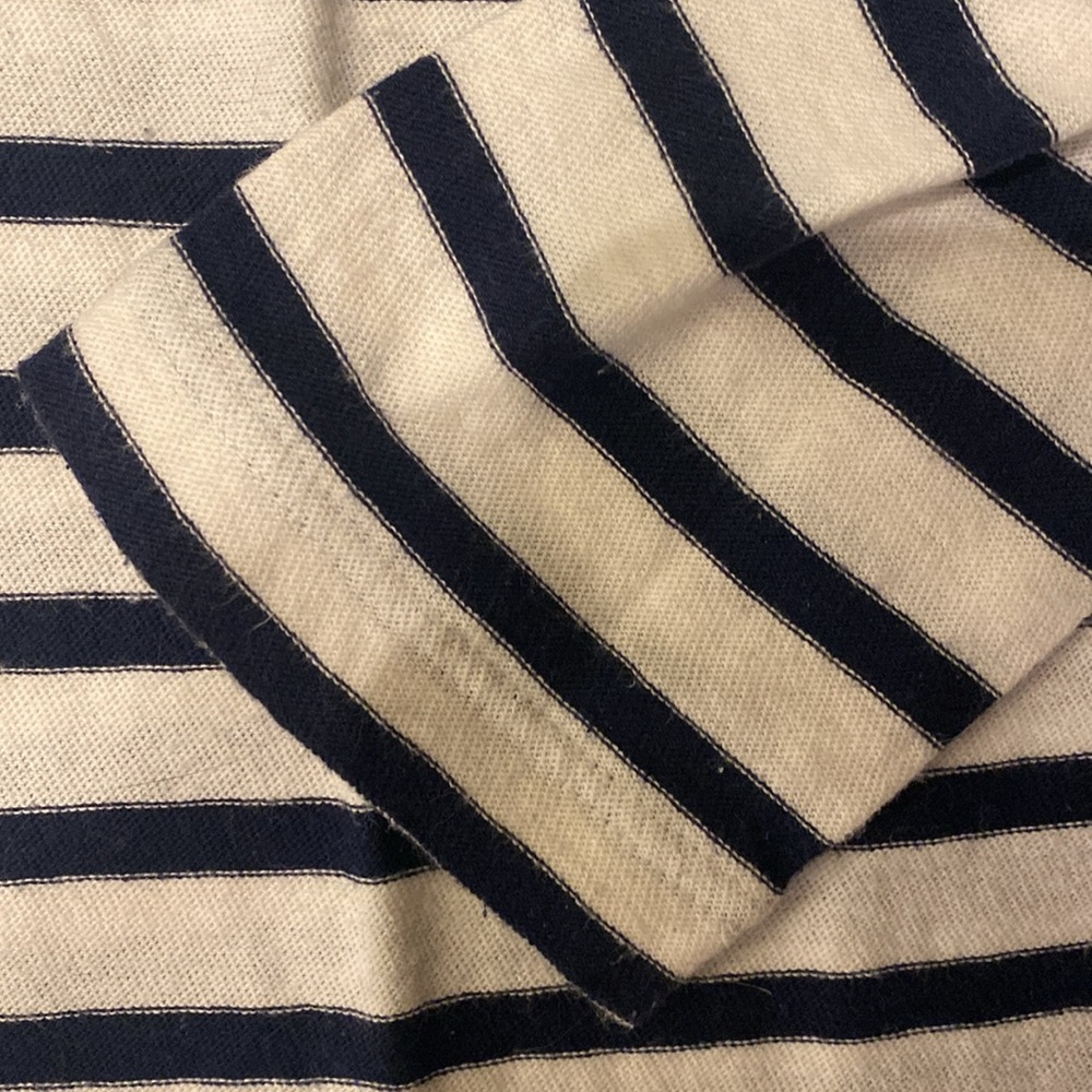 J Crew XL navy/cream striped top - Picture 6 of 6